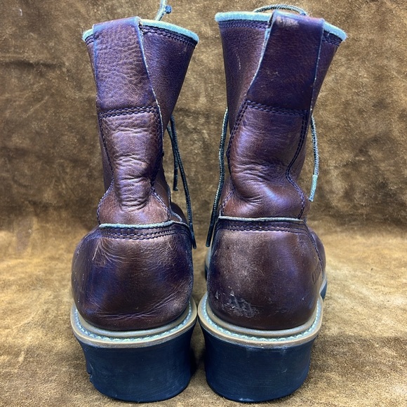 Carolina Brown Leather Logger Boots - Picture 3 of 6